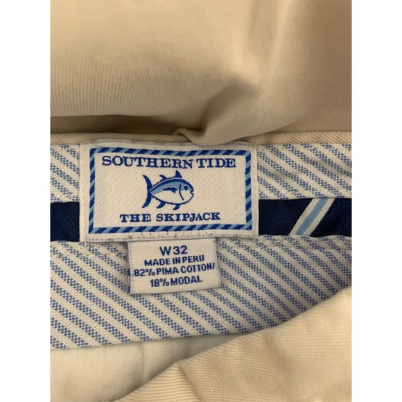 Southern Tide Mens Size 32 Tan Flat Front Pima Cotton Modal Blend Shorts Wear - Picture 5 of 12